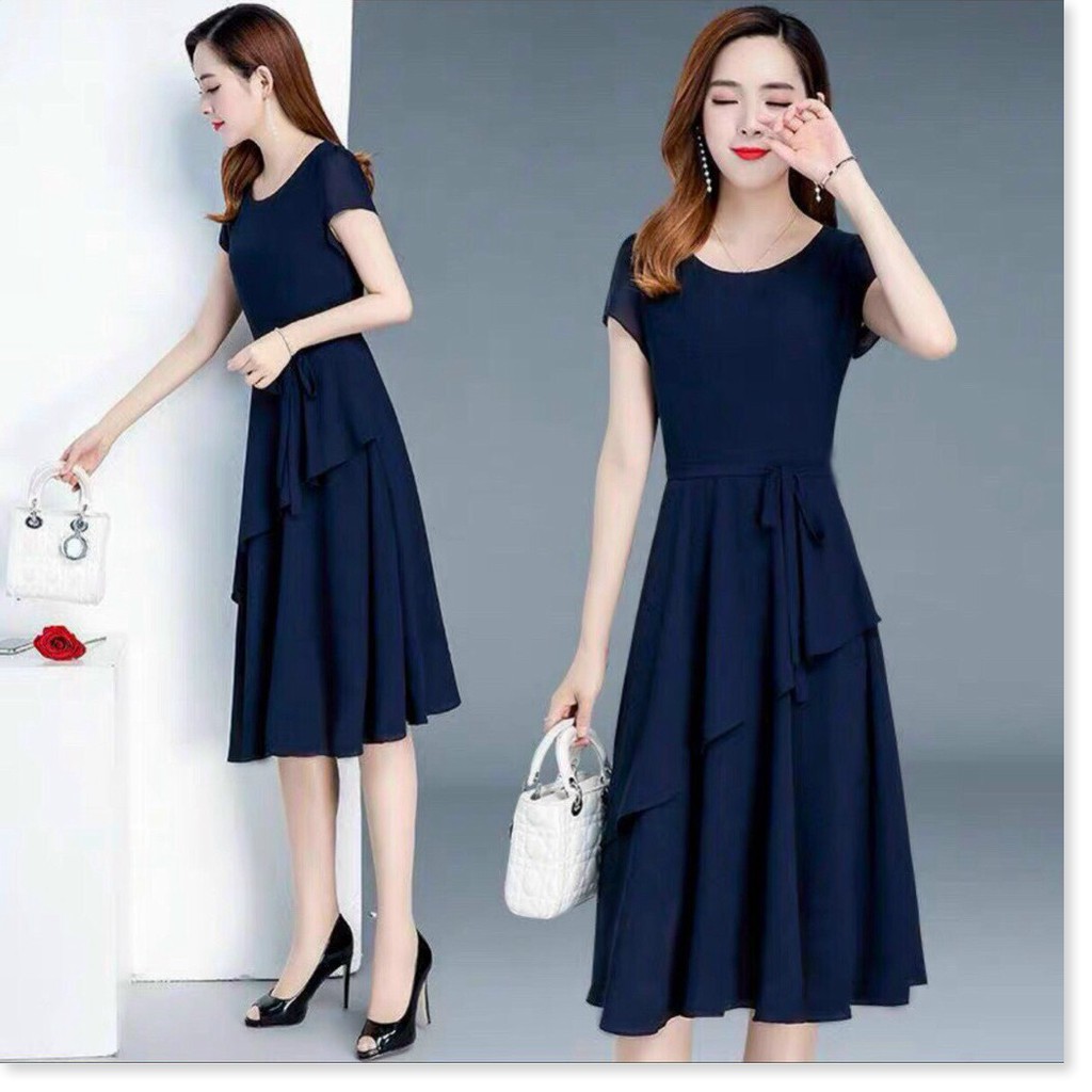 ĐẦM VOAN CHIFFON CÓ LỚP LÓT,THIẾT KẾ HỌA TIẾT TRƠN NHƯNG KHÔNG KÉM PHẦN SANG TRỌNG  THỜI TRANG KME.STORE