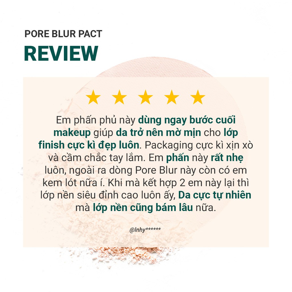 Phấn phủ che phủ lỗ chân lông dạng nén innisfree Pore Blur Pact 12.5g