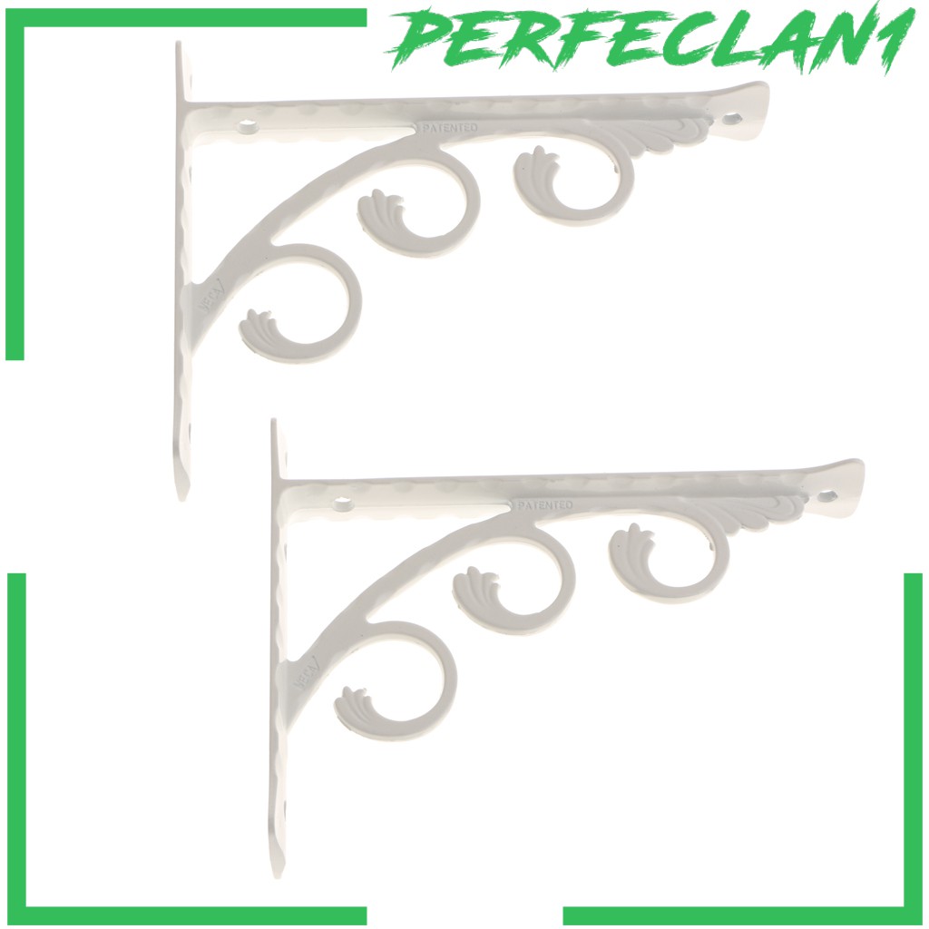 1  Set 2 Giá Đỡ Kim Loại Chữ L Gắn Tường Màu Trắng