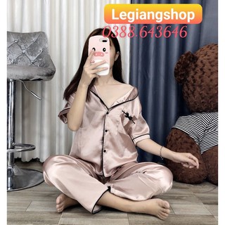 Đồ bộ pijama phi lụa tay ngắn