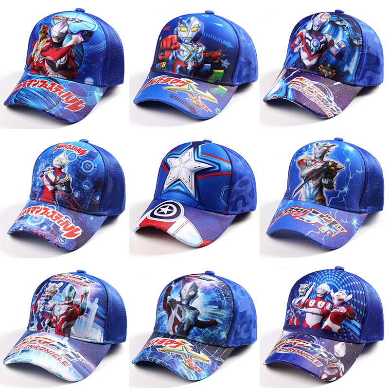 Mũ lưỡi trai họa tiết hoạt hình Ultraman Spiderman Superman 3D cho bé trai