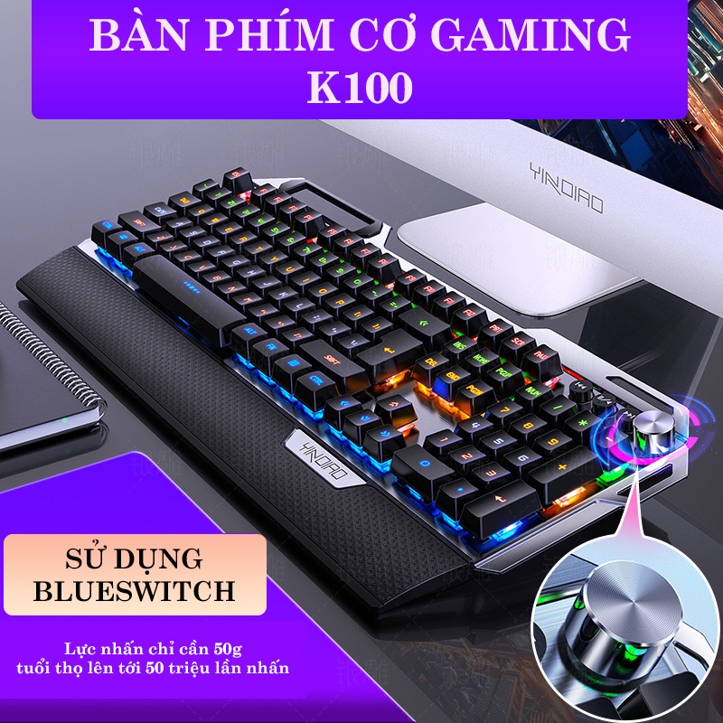 Bàn Phím Máy Tính, Bàn Phím Cơ Gaming K100 Cho Laptop Máy Tính PC - K1357