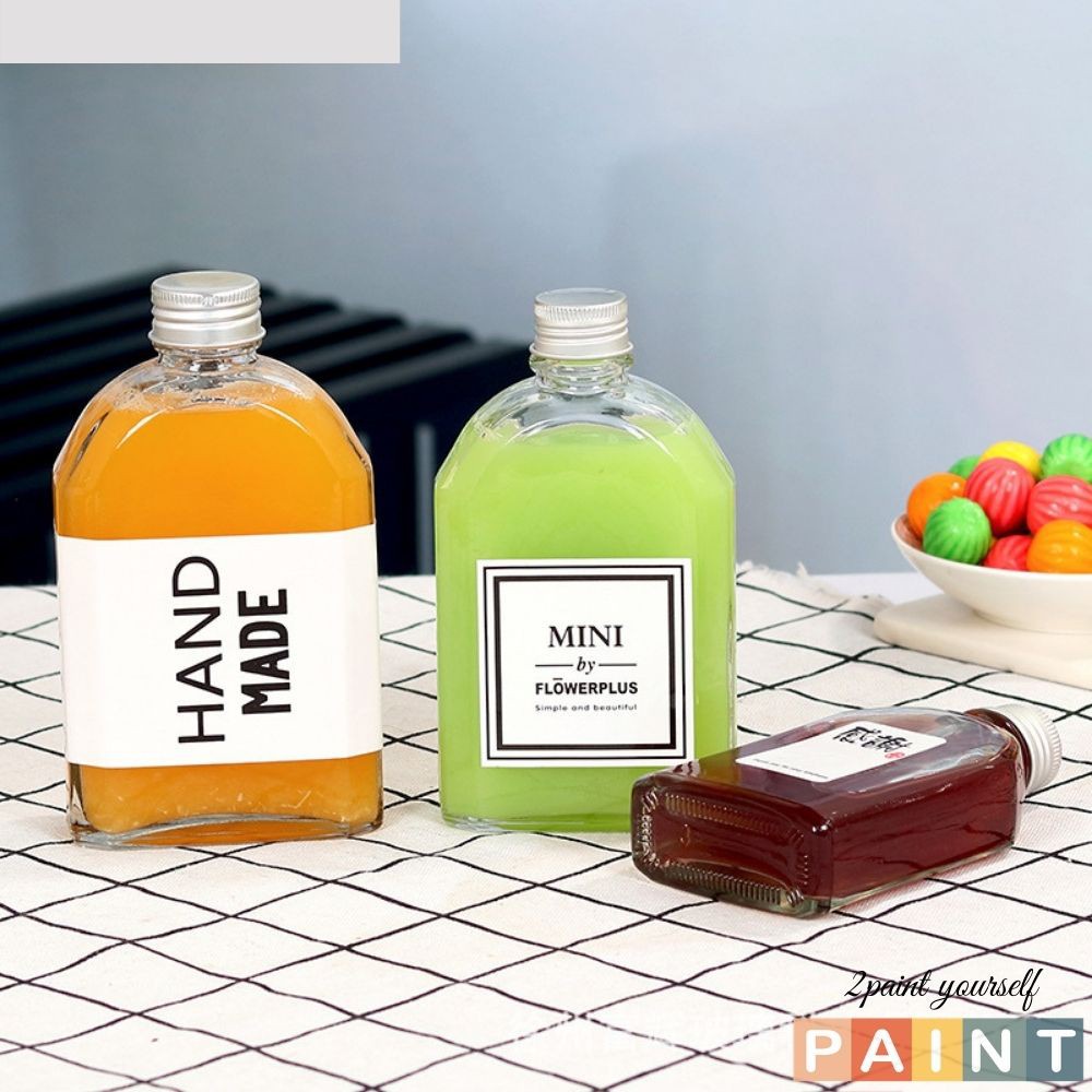 Chai Thuỷ Tinh Dẹt Vai Bầu Nắp Bạc / đen  100ml- 200ml