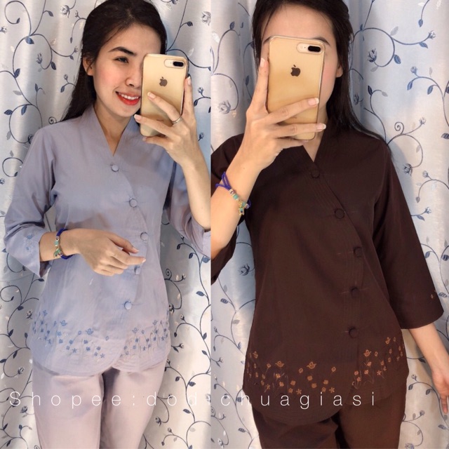 ĐỒ LAM ĐI CHÙA # Thêu Hoa Cỏ | BigBuy360 - bigbuy360.vn