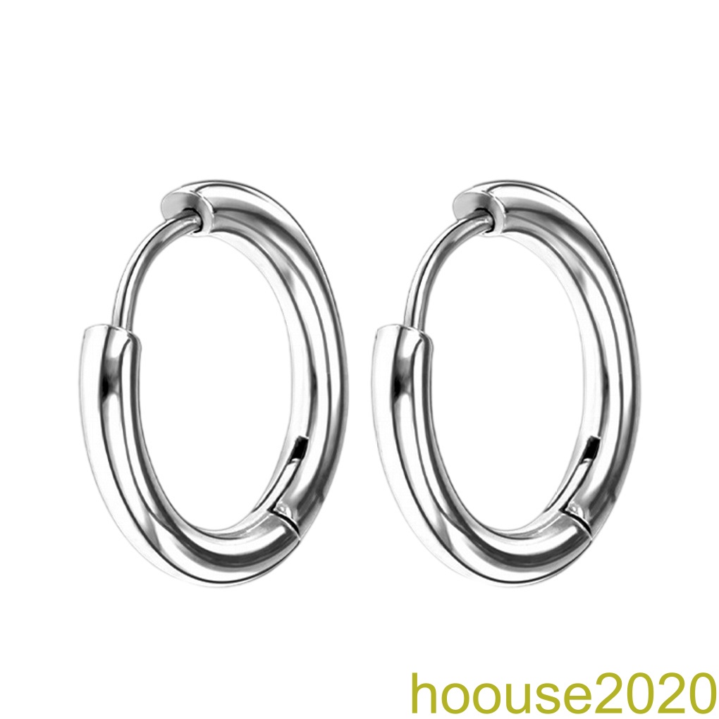 Hoa tai hình tròn màu bạc mạ điện bóng thời trang độc đáo cho nữ