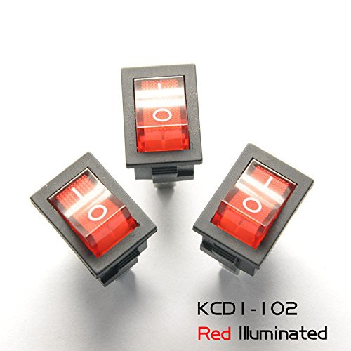 Bộ 3 công tắc bật KCD1-102 15*21MM 3 chân 6A/250V có đèn