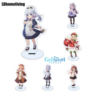 Genshin impact stand maid style Mô hình nhân vật ayaka ganyu hutao zhongli xiao xingqiu chongyun để bàn