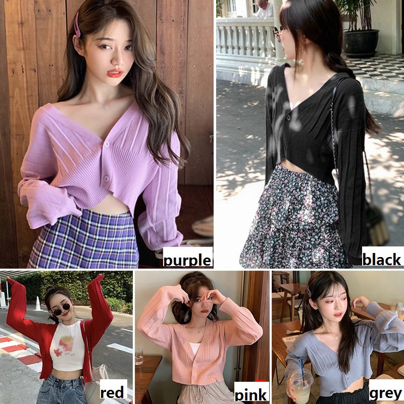 Áo Khoác Cardigan Dài Tay Cổ Chữ V Phối Nút Xinh Xắn Dành Cho Nữ | BigBuy360 - bigbuy360.vn