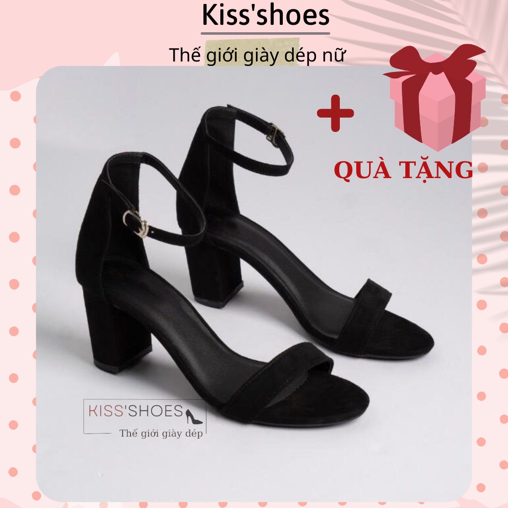 Sandal cao gót nữ gót 5p-7p quai ngang bít gót đế may lót xịn êm