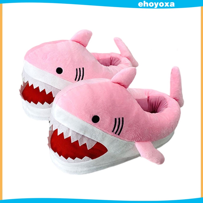 Dép Đi Trong Nhà Hình Cá Mập Phối Lông Dày Mềm Mại Thoải Mái Dễ Thương Cho Cặp Đôi Vào Mùa Đông