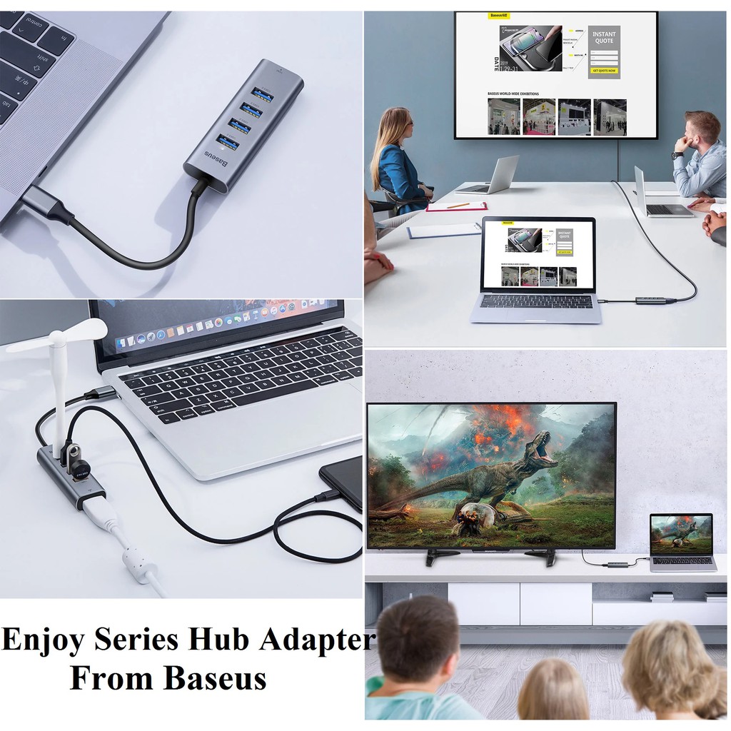 [Type-C ra 3USB +HDMI] HUB/Bộ chia cồng Baseus Enjoy Series