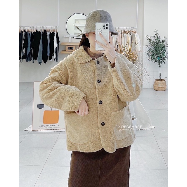 Áo khoác lông mềm dáng rộng siêu ấm áp | BigBuy360 - bigbuy360.vn