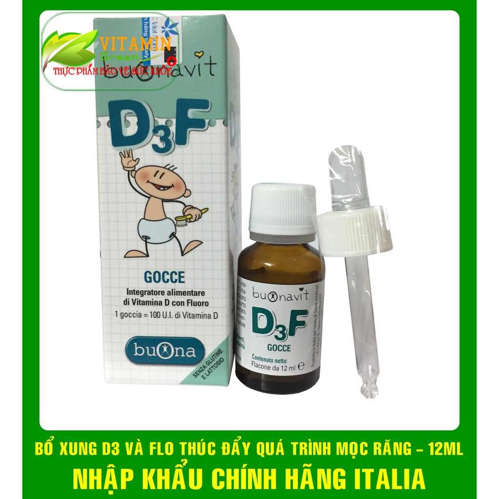 BUONAVIT D3F BỔ XUNG VITAMIN D3 VÀ FLO GIÚP PHÁT TRIỂN XƯƠNG, RĂNG CHO BÉ | NHẬP KHẨU CHÍNH HÃNG ITALIA