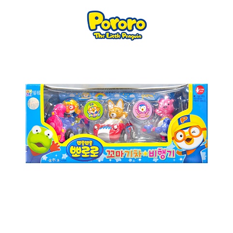 [Hàng Chính Hãng] Xe, Máy Bay, Tàu Hỏa Pororo 3 Loại Pororo Mini Car Set 1 (Airplane, Train, Pororo Car)