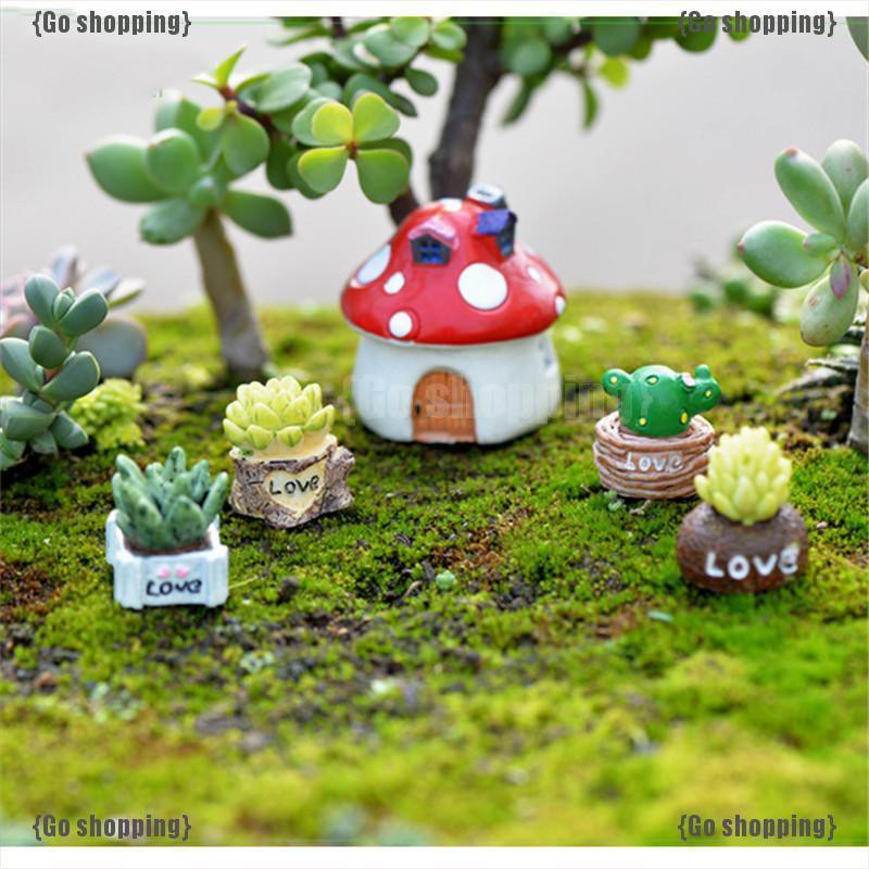 Bộ 4 Chậu Cây mini Bằng Nhựa resin Dùng Trang Trí