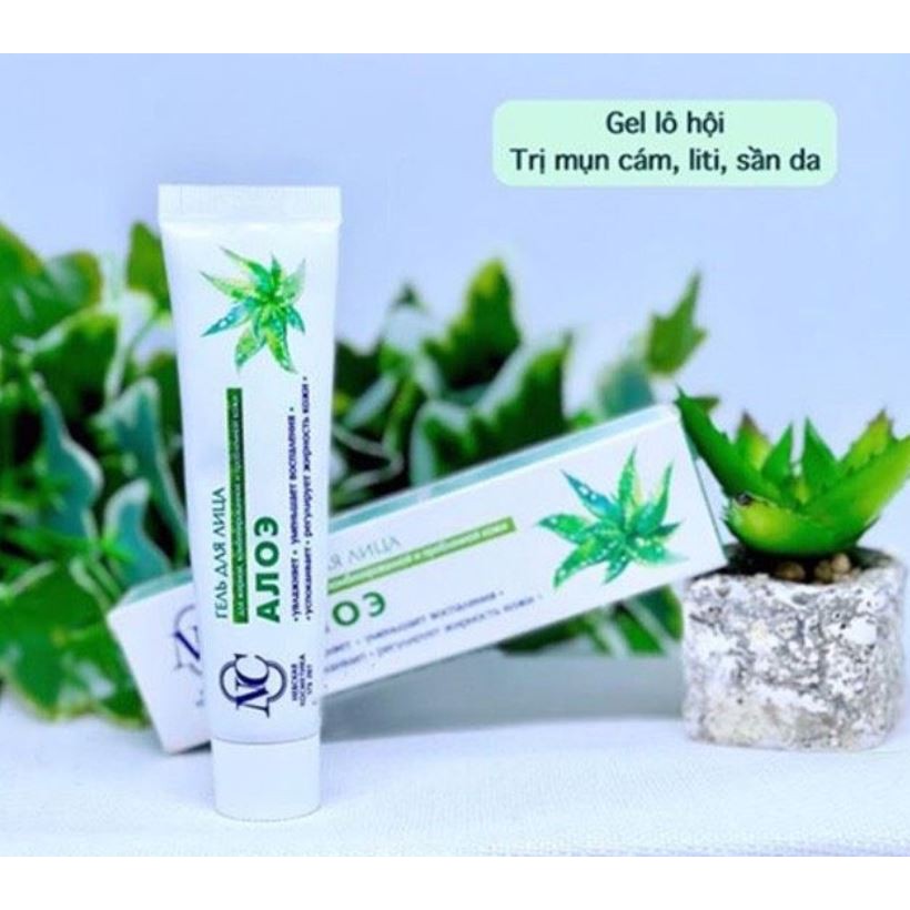 Kem đẩy lùi mụn, cấp nước dưỡng ẩm mịn da chiết xuất lô hội Aloe của Nga