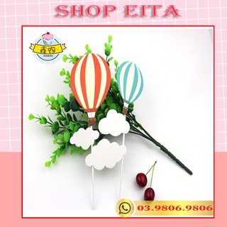 set cắm khinh khí cầu đôi Trang trí bánh kem - Trang trí bánh sinh nhật