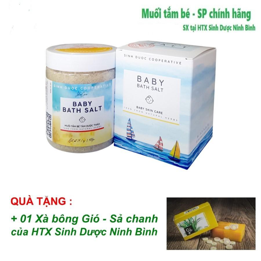 Muối tắm bé Tâm Dược Thảo - Tặng xà bông gió