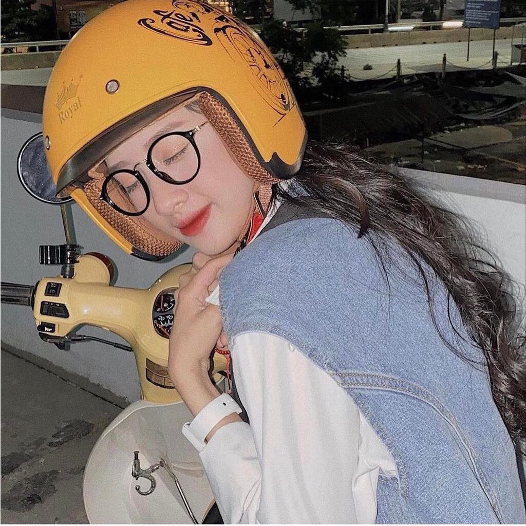 Gọng kính cận thời trang nam nữ, mắt kính tròn chất liệu nhựa kết hợp kim loại, kính đẹp phong cách Hàn Quốc