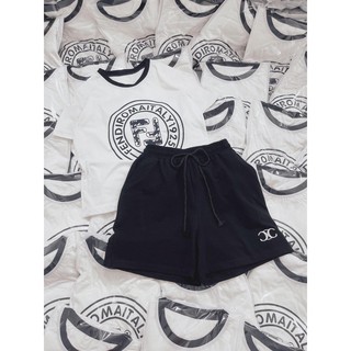 Set quần đen thêu + áo pull chữ
