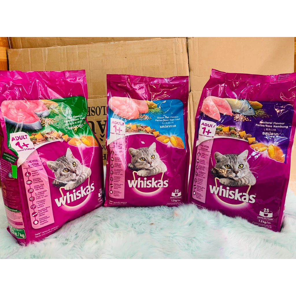 Thức ăn cho mèo hạt Whiskas 1,2kg