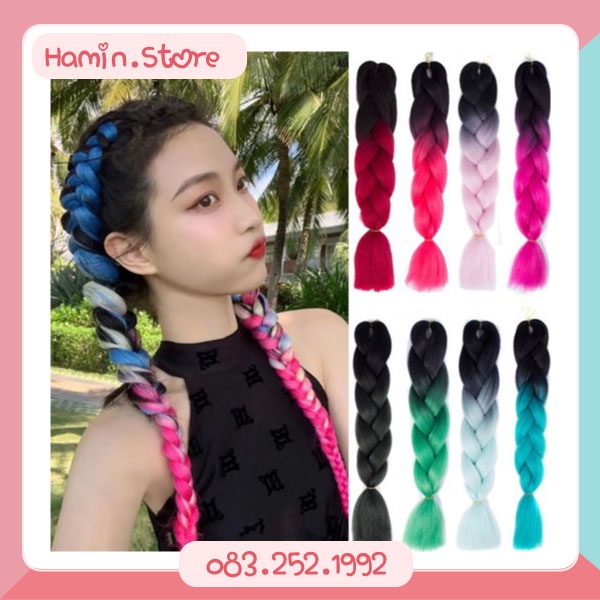 Tóc giả tết dài phối màu nổi bật teengirl phong cách Hàn Quốc Hamin