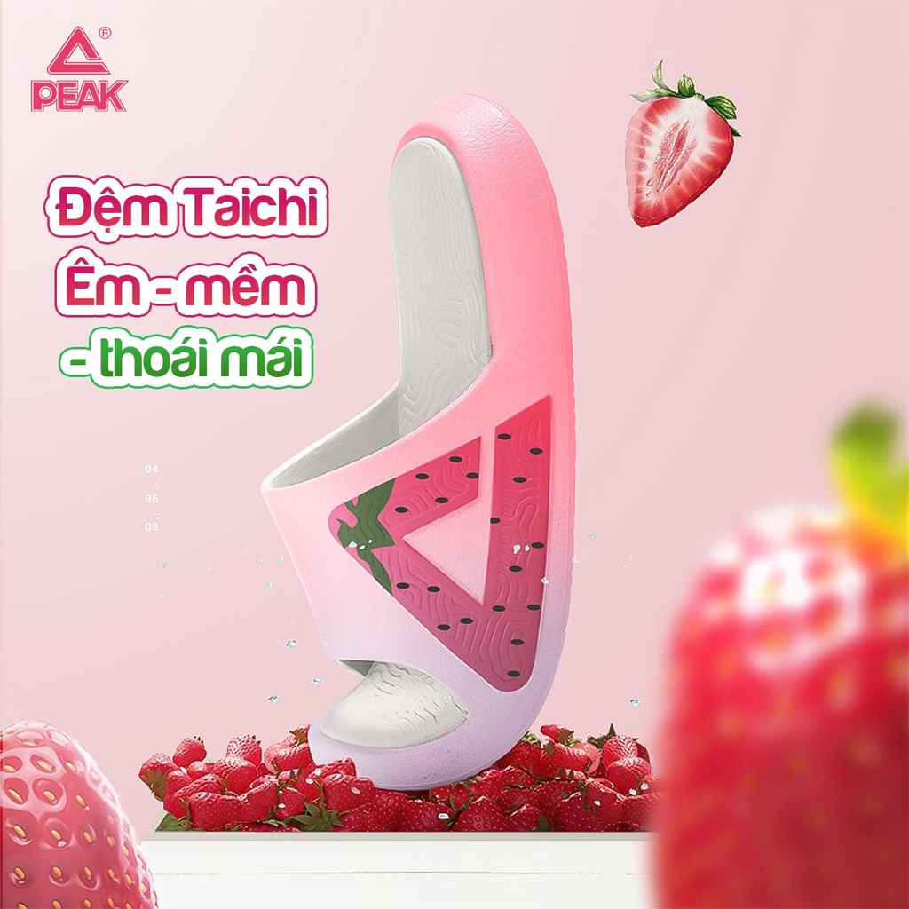 Dép thể thao PEAK Taichi Slippers ET23537L - Phiên bản giới hạn đặc biệt Dâu Tây