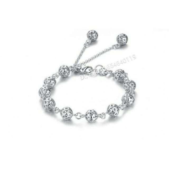 Lắc tay nữ inox kiểu trái châu thời trang