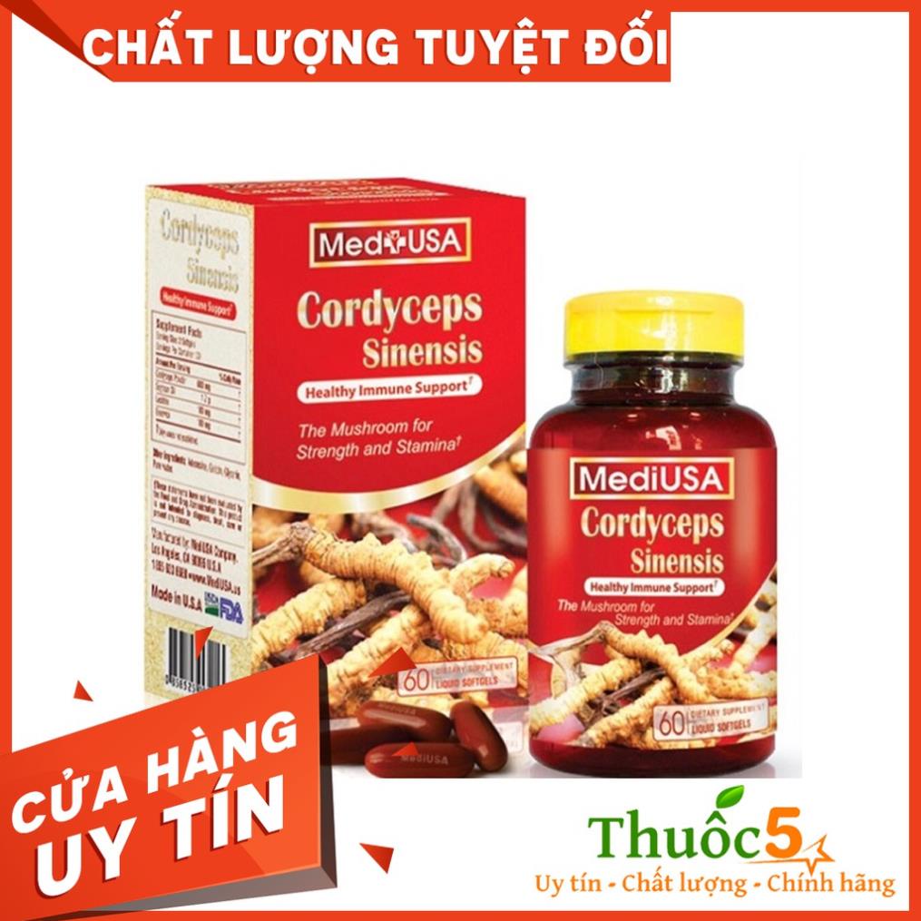 [Giá gốc] MediUSA Cordyceps – Đông trùng hạ thảo Mỹ Chai 60 Viên