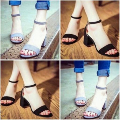 Giày sandal cao gót MYS quai ngang DA  5p