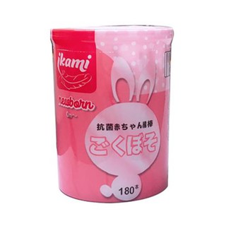 Tăm bông IKAMI newborn hộp hồng 180 que