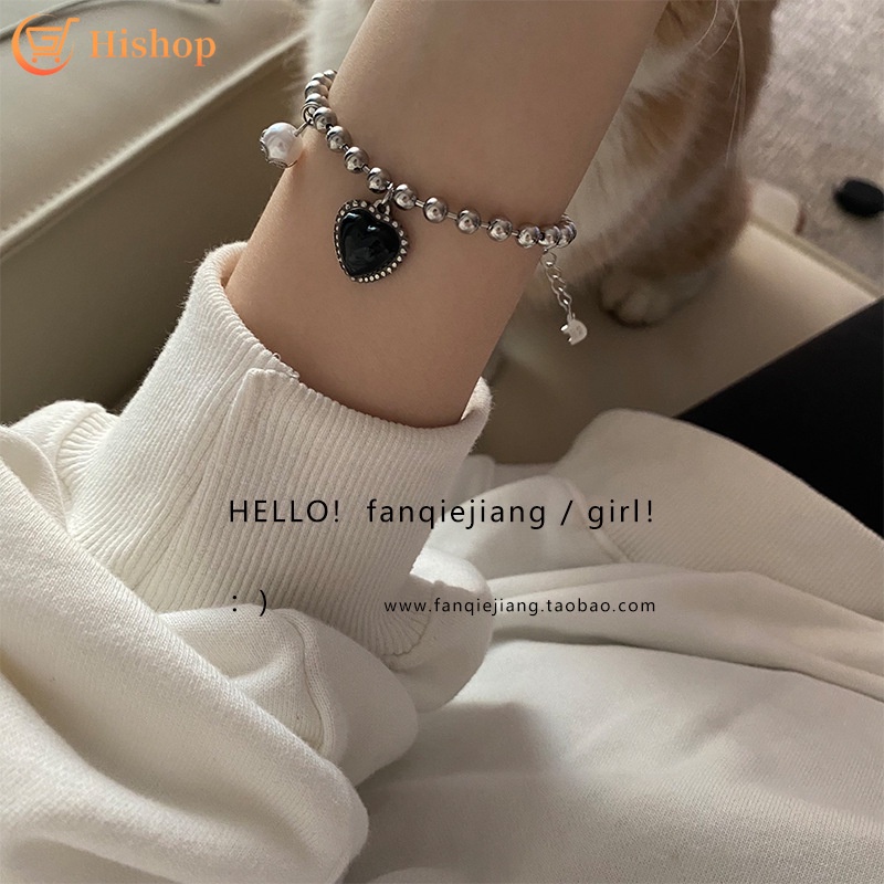 Vòng đeo tay hình trái tim đính ngọc trai giả thời trang cho nữ | BigBuy360 - bigbuy360.vn