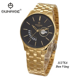 Đồng hồ nam siêu mỏng Sunrise 1127SA 2 lịch kính Sapphire chống xước chống nước tốt- Fullb