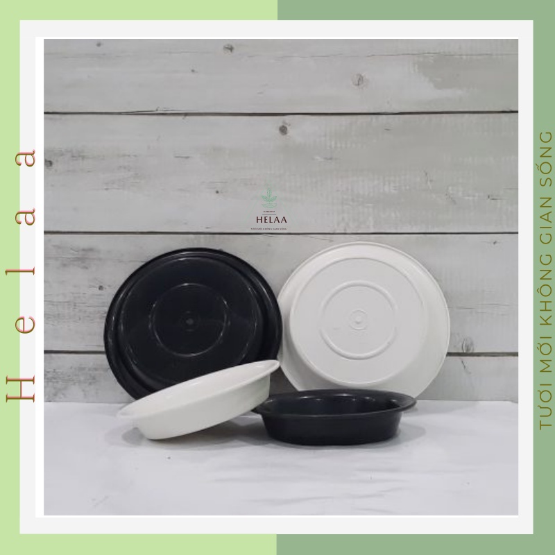 Dĩa Lót Chậu Cây Hình Tròn, Đĩa Lót Chậu Cây Nhựa PP, 2 Màu Đen Trắng, Dày, Cứng, 16-38cm
