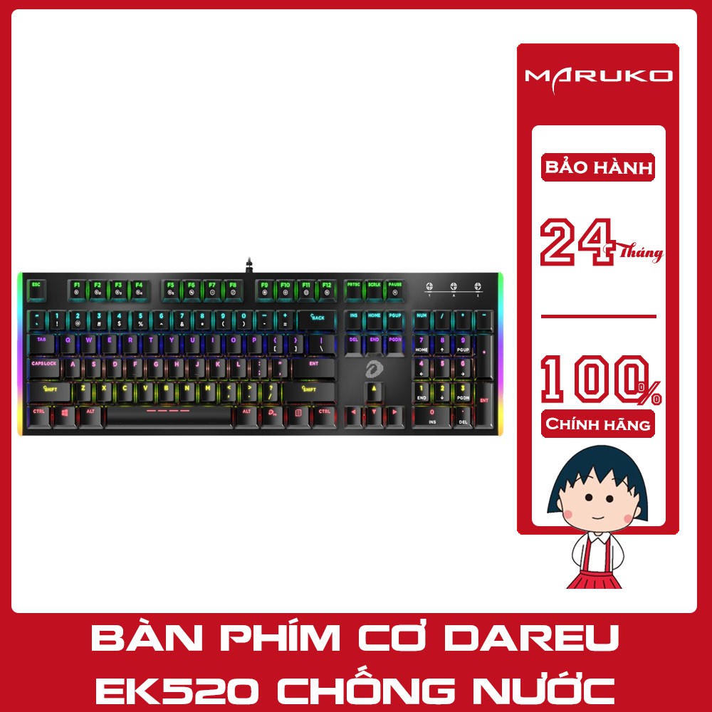 Bàn phím quang cơ Gaming DAREU EK520 (WATERPROOF, Optical switch, MULTI LED) - Bàn phím chống nước