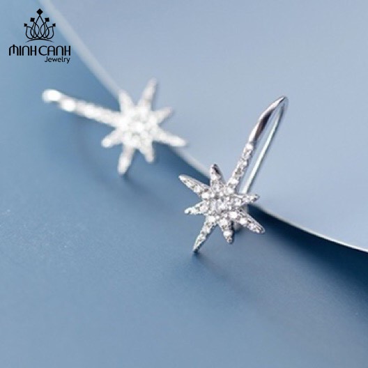 Bông Tai Bạc Hoa Mặt Trời Đính Đa Dạng Móc - Minh Canh Jewelry