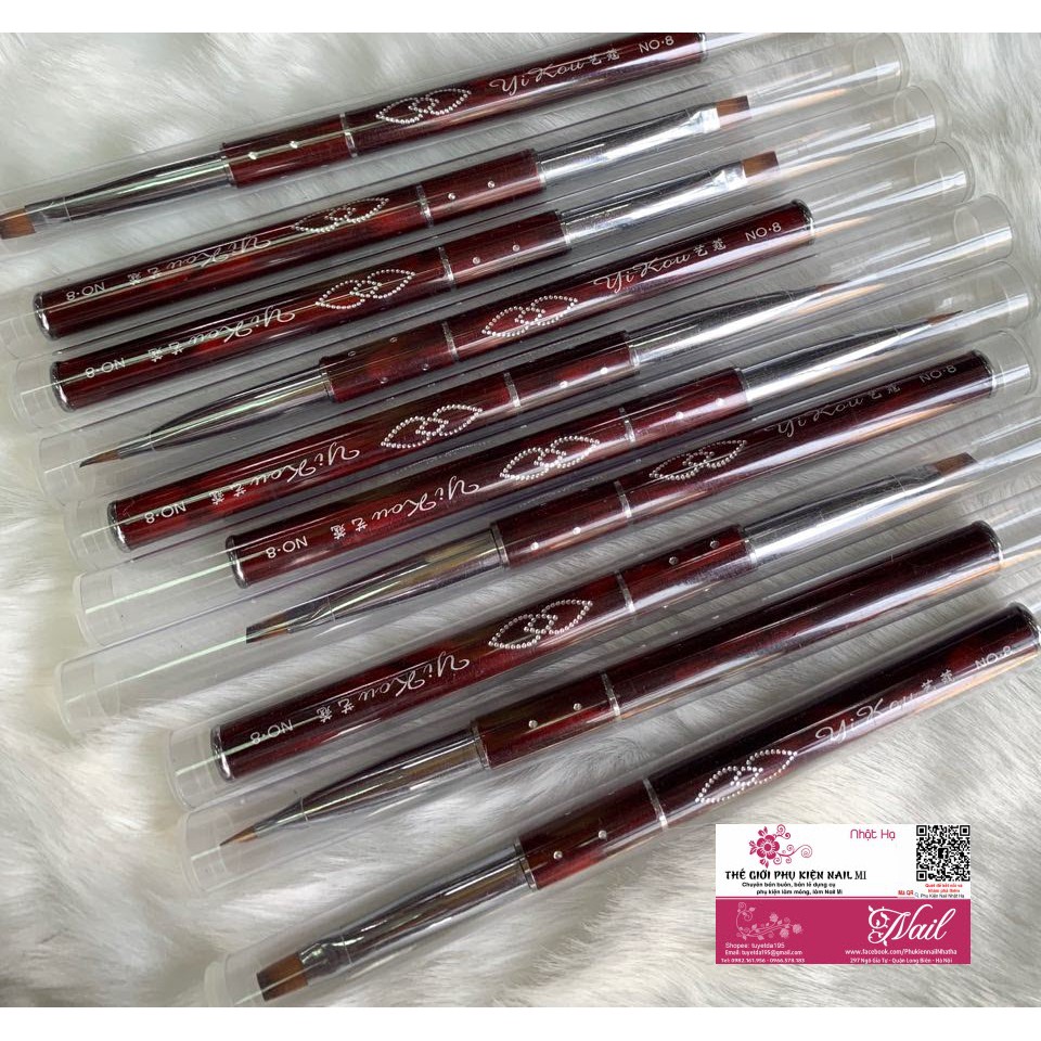 Cọ Bản Cọ Đắp Gel Nail Art Brush Gel Cán Đá Đẹp
