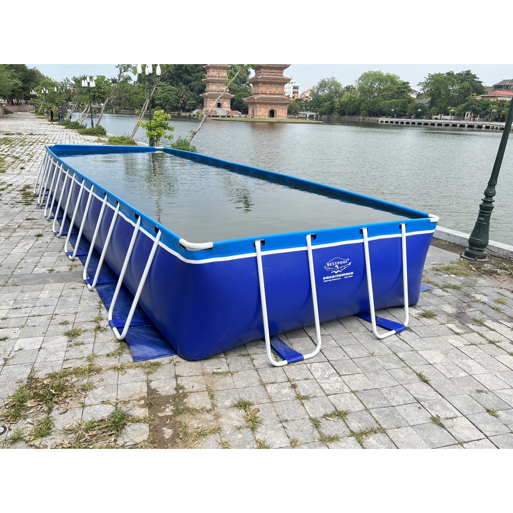 Bể bơi BestPool mini cho bé tập bơi, phao bơi, kính bơi, hồ bơi khung kim loại lắp ráp, bể bơi gia đình