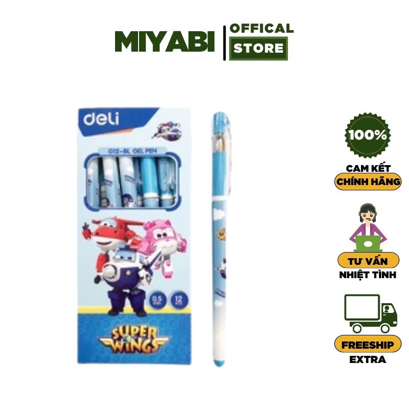 Bút gel đen / xanh DELI ngòi 0,5mm - Bút gel văn phòng phẩm cao cấp - MIYABI STORE