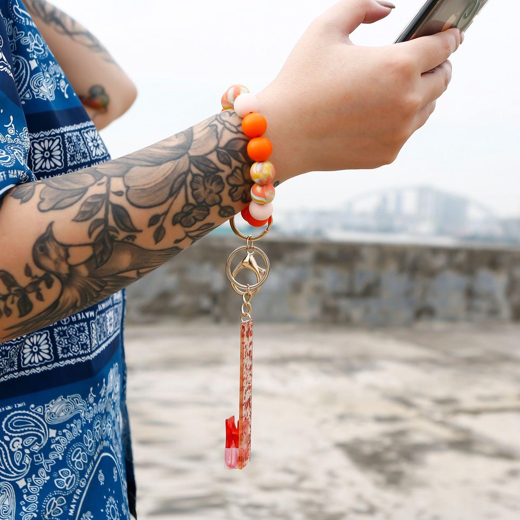ORIENTLII Móc Khóa Xe Hơi Kèm Vòng Đeo Tay Thời Trang Cho Nữ