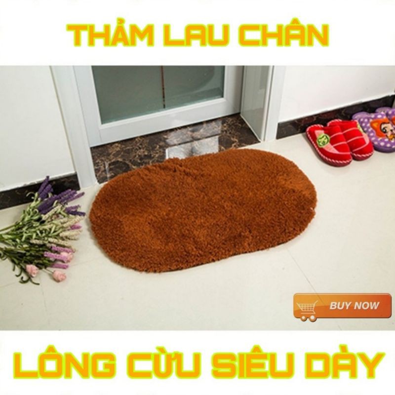 ⚡HÀNG HỊN⚡Thảm Lông Cừu Lót Sàn Chống Trượt Hình Bầu Dục Trang Trí Phòng Ngủ