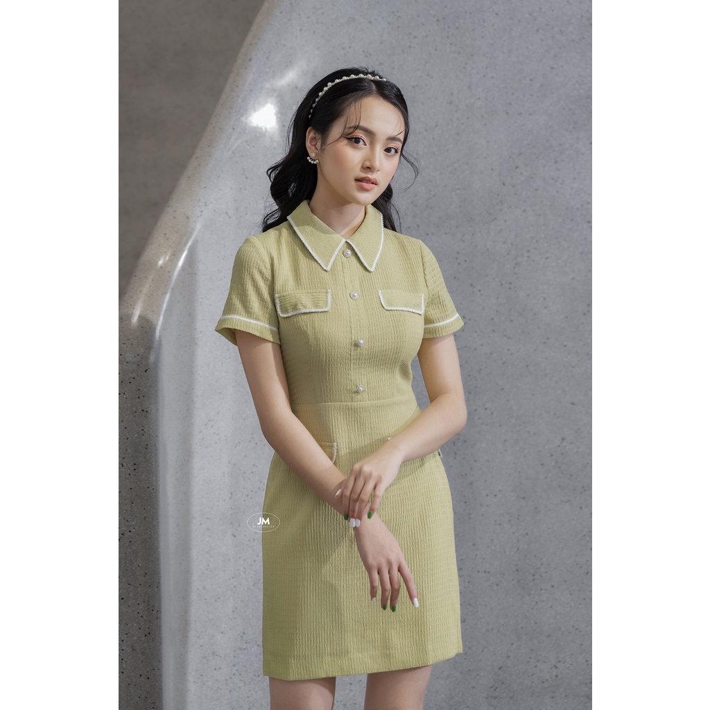 Đầm Cổ Đức JM Dress Desgin Dáng A Phối Ren Trang Trí D87523