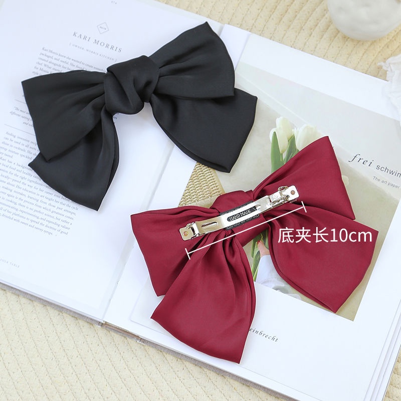 Kẹp tóc đính nơ lụa cỡ lớn thời tranh Hàn Quốc dễ thương cho nữ
