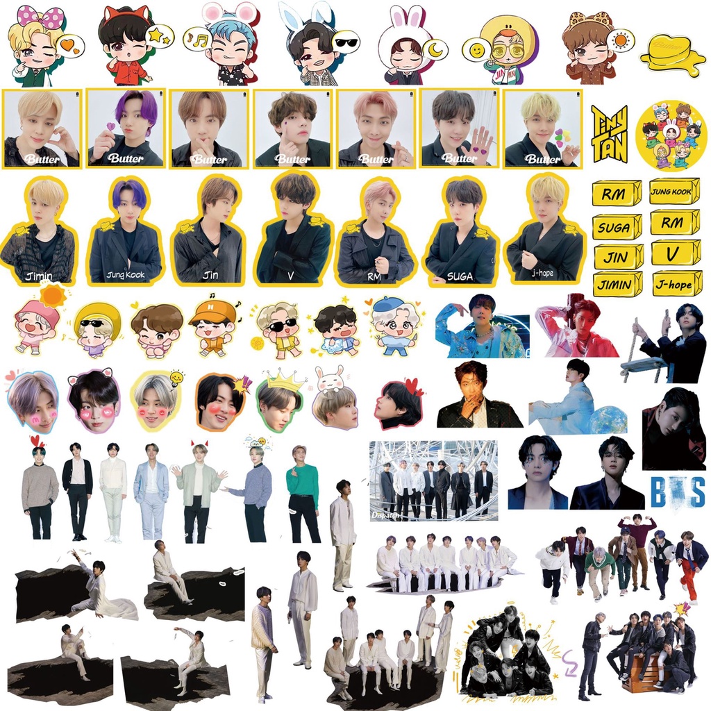Bộ Sưu Tập Sticker Hoạ Tiết BTS Dễ Thương Xinh Xắn