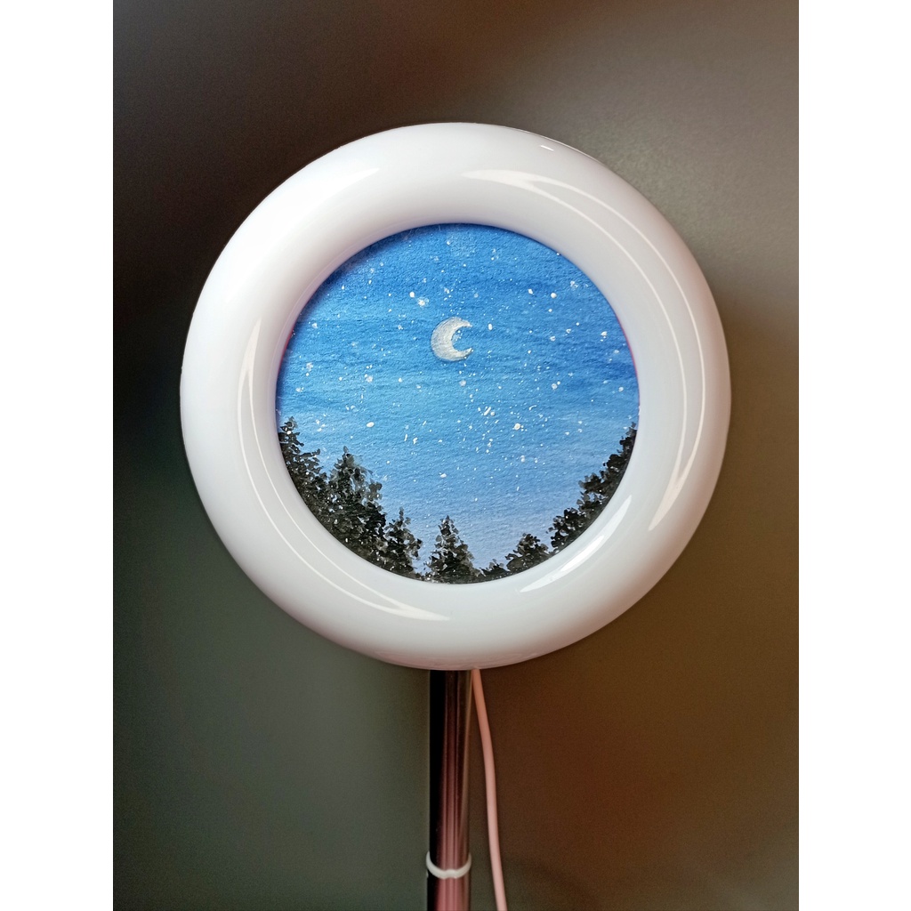 Đèn Livestream màu hồng tai mèo siêu cute decor handmade kèm giá đỡ điện thoại để bàn có thể gấp gọn đa năng