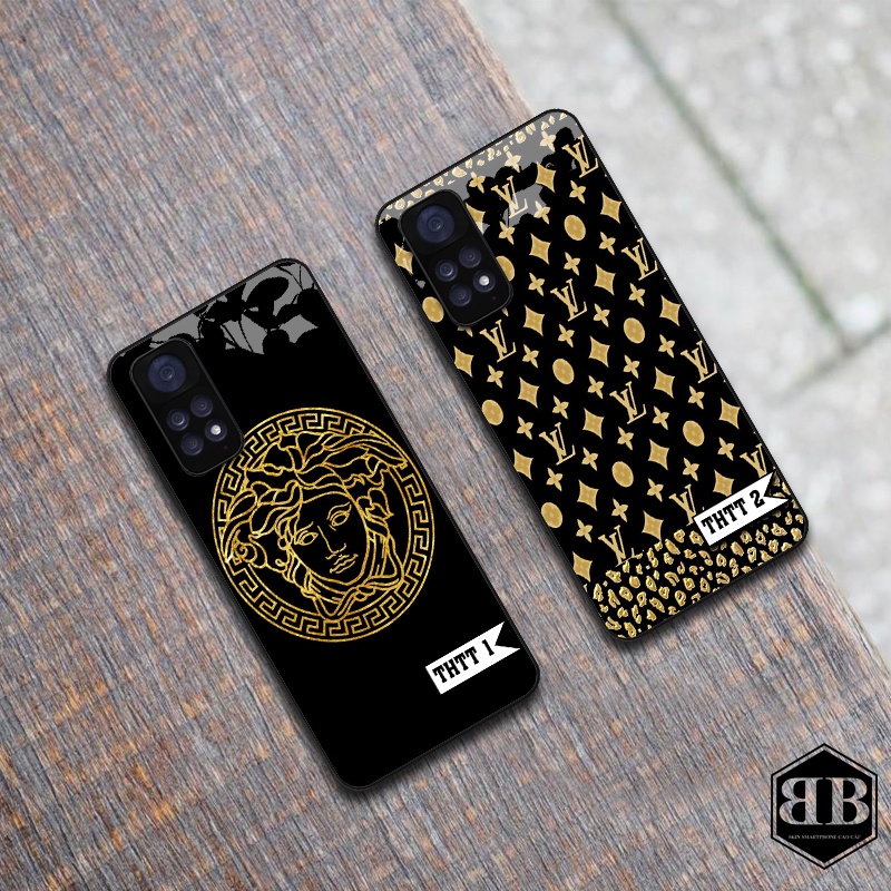 Ốp lưng kính cường lực Xiaomi Redmi Note 11 4G / Redmi Note 11S logo thời trang