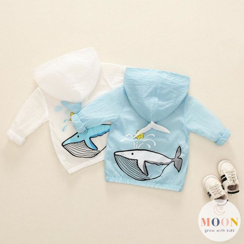 Áo Khoác Chống Nắng Cho Bé Hình Cá Voi Dễ Thương - Moon kids fashion