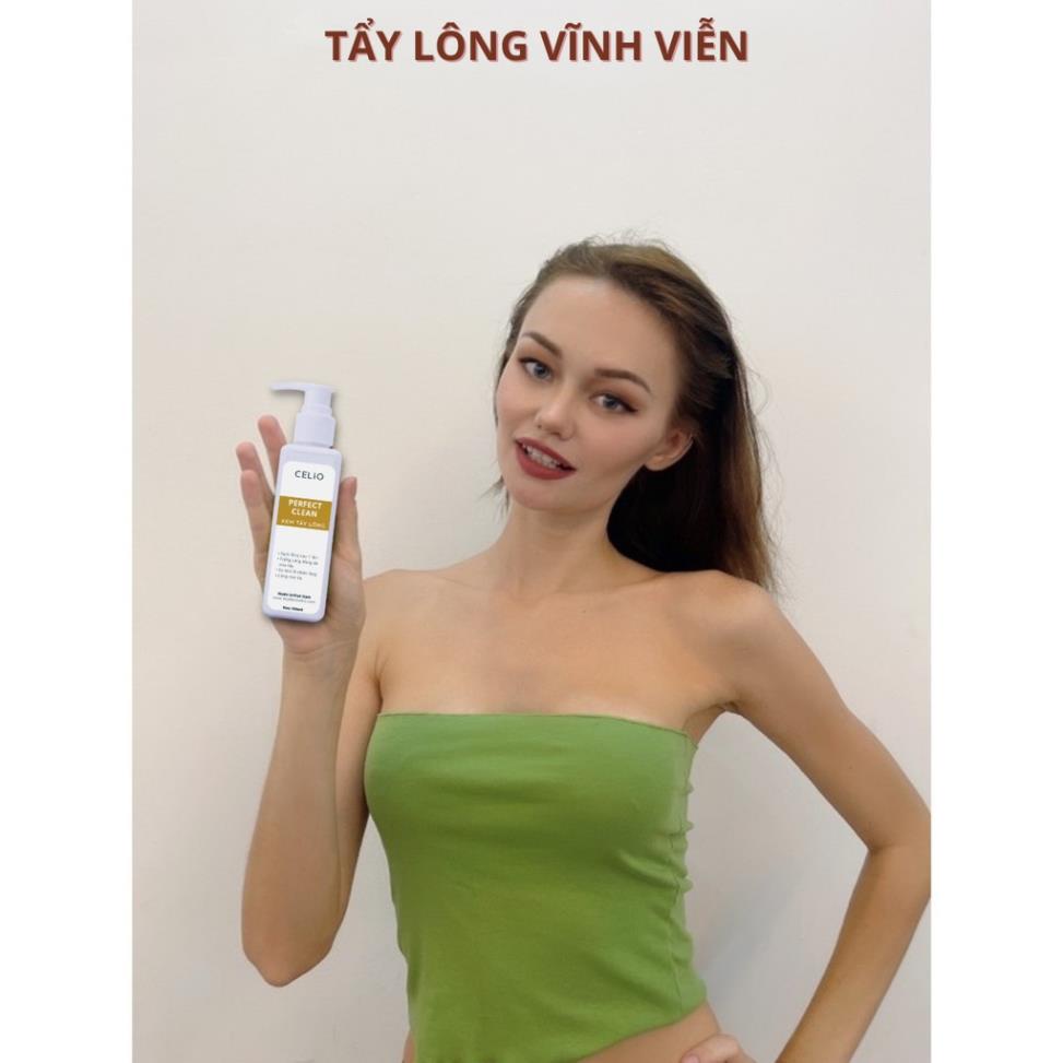 Triệt lông Bikini Vùng kín vĩnh viễn CELIO với serum Mỡ trăn nguyên chất 20ml và Kem tẩy lông Celio 150ml