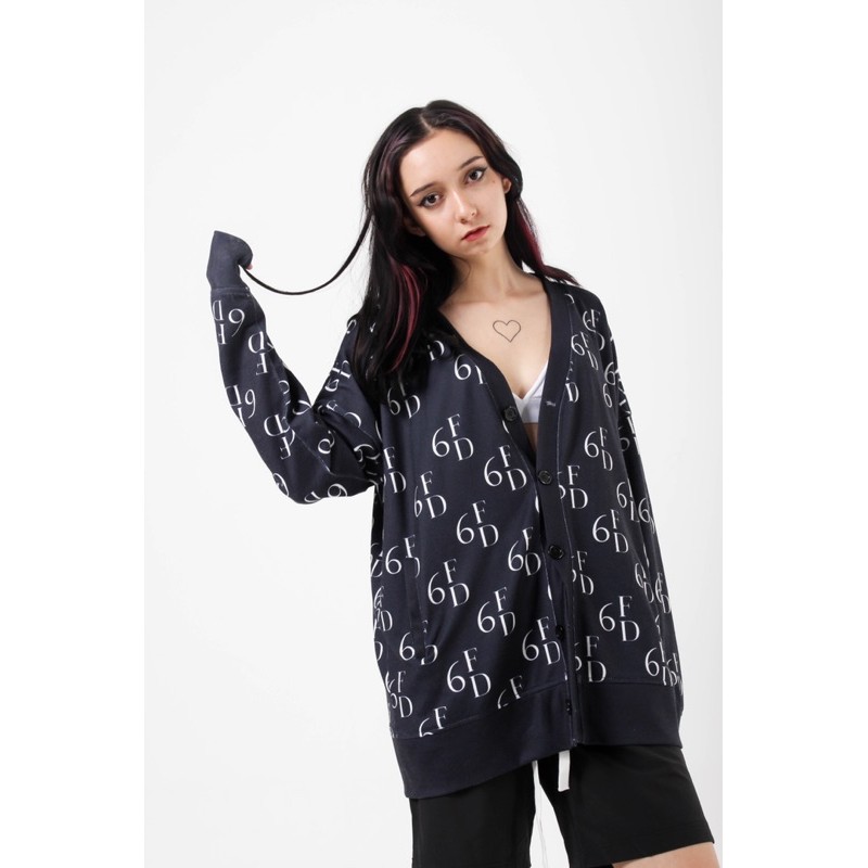 ÁO KHOÁC DÀI TAY CARDIGAN NAVY MONOGRAM / UNISEX | BigBuy360 - bigbuy360.vn
