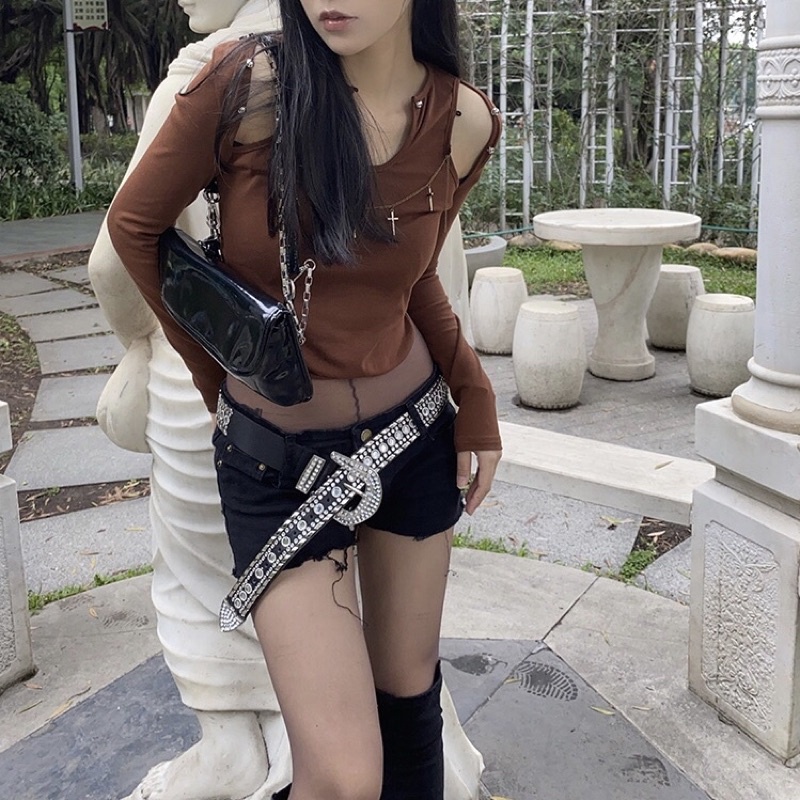 Dây lưng đính đá phong cách Punk Rock cá tính, sexy - ROCK belt